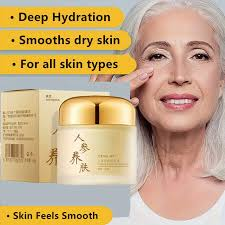 Before and after skin comparison demonstrating reduced fine lines after four weeks.