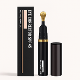 Before and after photo displaying reduced dark circles and smoother skin.