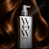 Natural ingredients list highlighting argan oil, green tea, and silk proteins.