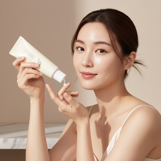 Close‑up of cream texture, lightweight and non‑greasy for easy spread.