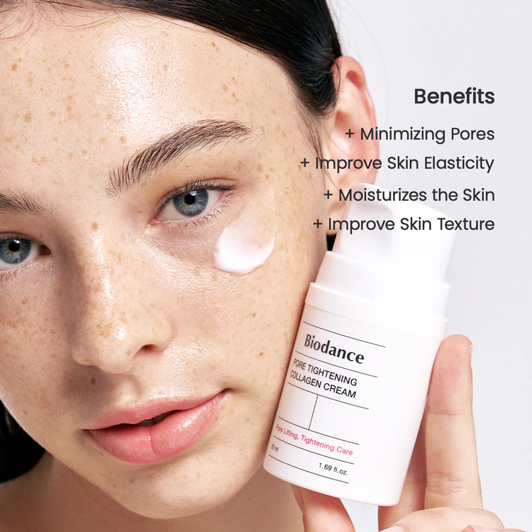 Before and after photo showing brighter, plumper skin after one week.