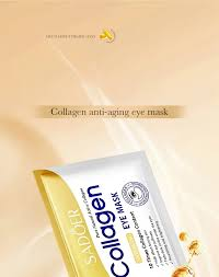 Diagram of peptide complex stimulating collagen production in the eye area.