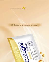 Diagram of peptide complex stimulating collagen production in the eye area.