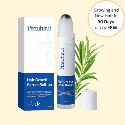 Peauhaut Hair Growth Roll‑On bottle with sleek ergonomic design for easy scalp application.